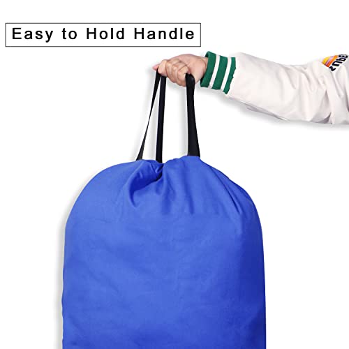 Cotton Canvas Laundry Bag with Handles & Drawstring Straps, Heavy Duty Extra Large Laundry Bags for Laundromat and Household, 25.5x34 Inch, Royal Blue - color: Royal Blue