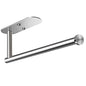 VAEHOLD Adhesive Paper Towel Holder Under Cabinet Mount, Wall Mounted Paper Towel Roll Holder for Kitchen Paper Towel, Stainless Steel（Silvery） - color: Silver