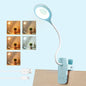 Akynite Desk Lamp LED Clip on Light, 5 Modes 5 Brightness Dimmable Clamp Light, Rechargeable Battery Flexible Clip on Reading Lamp for Bed Headboard Bunk Bed at Night for Kids (Blue) - color: Blue