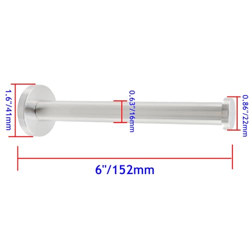 Wall Hooks Heavy Duty Coat Hooks Stainless Steel Clothes Hanger for Hanging Bathroom Towels Handbag Silver 6-inch Length with 16mm Shank Dia - Pack of 4 - color: Silver, size: 6" Length 16mm Shank