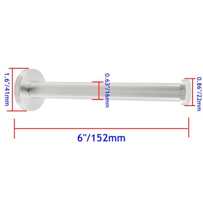 Wall Hooks Heavy Duty Coat Hooks Stainless Steel Clothes Hanger for Hanging Bathroom Towels Handbag Silver 6-inch Length with 16mm Shank Dia - Pack of 4 - color: Silver, size: 6" Length 16mm Shank