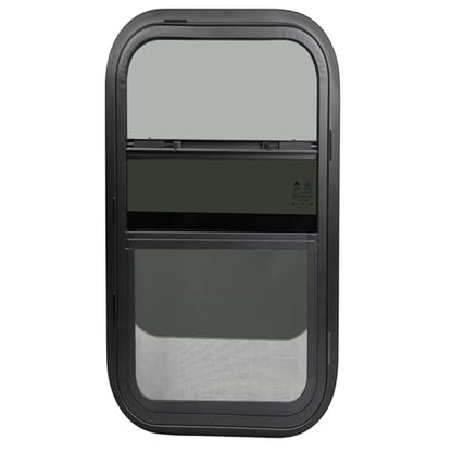 Cargo Trailer Windows,RV Windows for Camper Cargo Trailer Van Truck SUV,12" W x 22" H Vertical Sliding Window Replacement with Trim Ring,Fit 15/16" or 1-3/8" Thick Wall,Allow Error 1/16”,DOT Approved - size: 12"W x 22"H