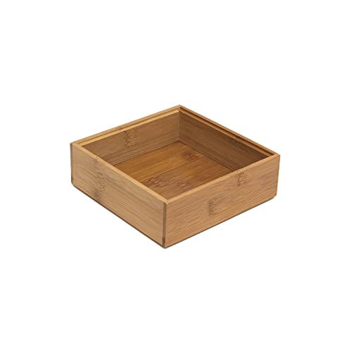 Lipper International 8183S Bamboo Wood Stacking Drawer Organizer Box, 6" x 6" - size: 6" x 6"