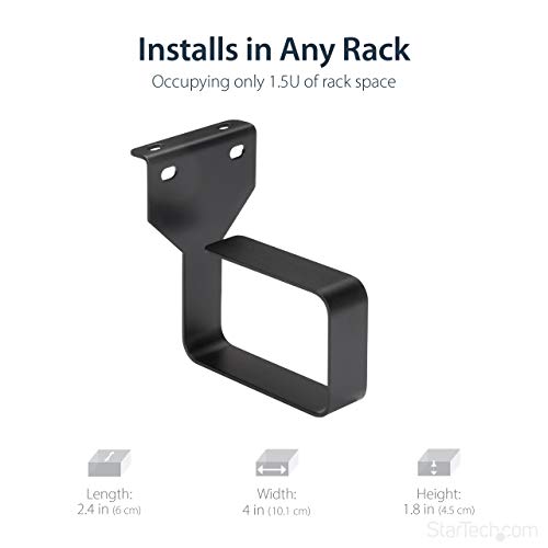 StarTech 1.5U Multi-Directional Vertical 2.4 x 3.9in (6 x 10cm) Server Rack Cable Management D-Ring Hook; Network Rack-Mount Cord Organizer; Cable Manager for 19" and 10" Cabinets