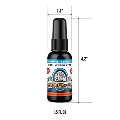 BluntPower Oil Based Concentrated Air Freshener and Oil for Diffuser - 3 Pack of Cool Water (1.5 Ounce Each) - color: Multicolor