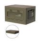 Foldable Closet Box Car Storage Container Camping Folding Storage Box Wood Lid Camping Storage Bin - color: ArmyGreen-27L