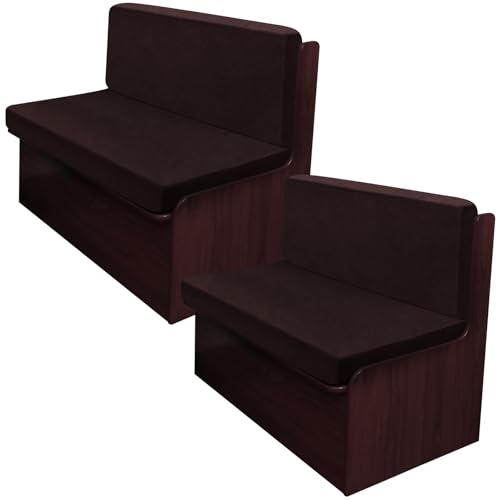ANARACHON Leather Look RV Dinette Cushion Covers, Stretchable Camper Couch Cushion Covers Washable RV Bench Seat Cover for Travel Trailer Couch (2 Backrest Cover & 2 Bench Cover, 01 Chocolate) - color: 01 Chocolate, size: 2 Sets