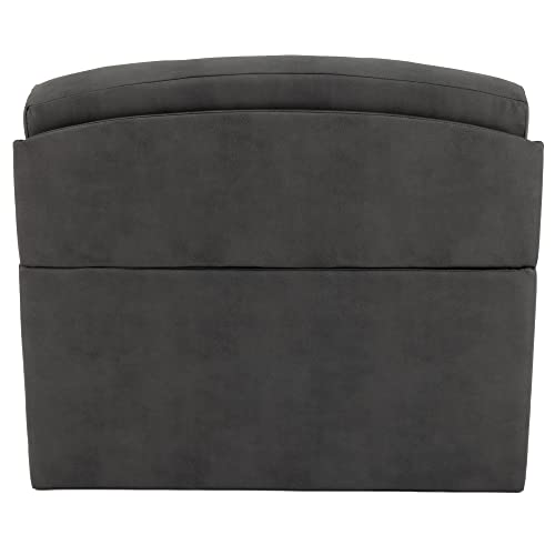 RecPro Charles 44" RV Dinette Booth with Storage | Converts to Bed with Memory Foam (Gunmetal, 1) - color: Gunmetal