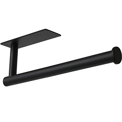 theaoo Paper Towel Holder - Under Cabinet Paper Towel Holder for Kitchen, Adhesive Paper Towel Roll Rack for Bathroom Towel, Wall Mounted Matte Black Paper Towel Rack, SUS304 Stainless Steel(1, Black) - color: Black