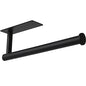 theaoo Paper Towel Holder - Under Cabinet Paper Towel Holder for Kitchen, Adhesive Paper Towel Roll Rack for Bathroom Towel, Wall Mounted Matte Black Paper Towel Rack, SUS304 Stainless Steel(1, Black) - color: Black