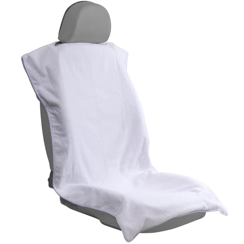 Car Seat Towel Covers Front Seats Protector for Gym and Workout, Automotive Washable Driver Cars Seat Sweat Cover for Dog, Compatible with Tesla Model Y Juniper/3/X/S (Fleece White, 1Pcs) - color: Fleece White, size: 1Pcs Front Seat Towel