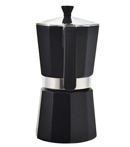 GROSCHE Milano Stovetop Espresso Maker Moka Pot Cuban Coffee Maker Stovetop Coffee Maker Moka Italian Greca Brewer Percolator | 6 Espresso Cup, Black - color: Black, size: 6 espresso cups