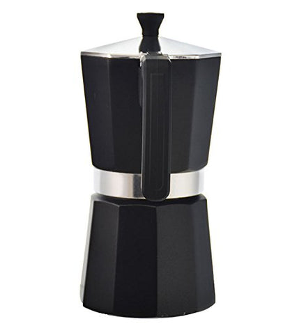 GROSCHE Milano Stovetop Espresso Maker Moka Pot Cuban Coffee Maker Stovetop Coffee Maker Moka Italian Greca Brewer Percolator | 6 Espresso Cup, Black - color: Black, size: 6 espresso cups