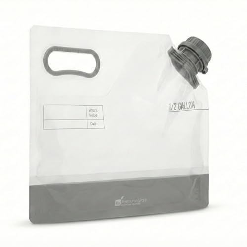 Restaurantware Cater Tek 1/2 Gallon Water Containers 2 Drink Bags - Collapsible Includes Tamper-Evident Caps Clear Plastic Beverage Bags For Catered Events Camping or Hiking Durable Handle - size: 2 Count, style: 1/2 Gallon