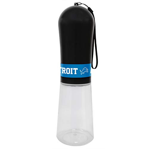 Pets First Dog Water Bottle. NFL Detroit Lions PET Water Bottle. Best Cat Water Bottle. Water Fountain Dispenser for Dogs & Cats., Black,13.5oz, DET-3344 - color: Detroit Lions