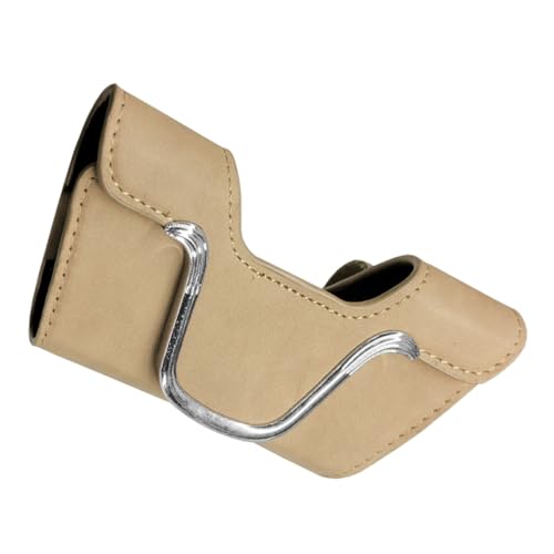 Sunglass Holder for Car Visor Clip, Suede Glasses Storage Box with Magnetic Closure, Soft Eyeglasses Protective Case, Universal Auto Interior Organizer Accessories for Men/Women (Beige) - color: Beige
