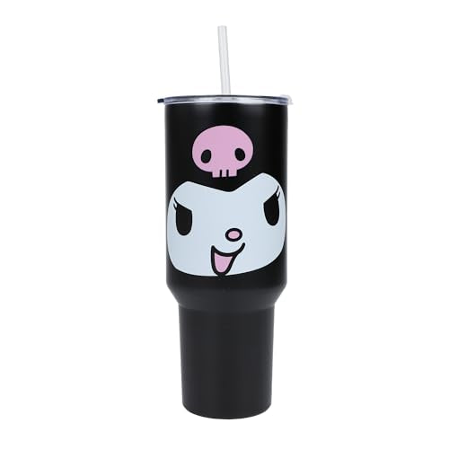Bioworld Kuromi 40 Oz. Stainless Steel Tumbler With Leak-Proof Lid - color: Kuromi Face