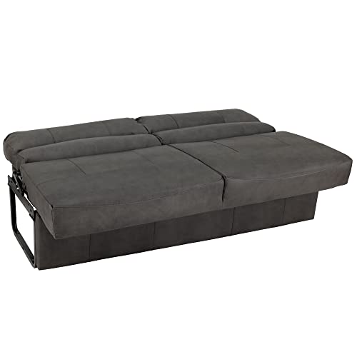RecPro Charles RV Jackknife Sofa | Love Seat | Sleeper Sofa | Length Options 62", 68", 72" (62 Inch, Gunmetal) - color: Gunmetal, size: 62 Inch