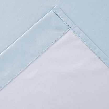 Diamond Home Linens Set of 2 100% Blackout Insulated Rod Pocket Kitchen Curtain Tiers for Small Windows 27" W x 24" L-Light Blue - color: Light Blue, size: 27"W x 24"L (Pack of 2)
