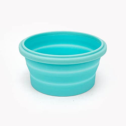 CCyanzi 3piece Round Collapsible Bowl with Lids, Silicone Food Storage Containers, Microwave & Freezer Safe, Space Saving for Kitchen Cabinet and Camping Backpack,(Blue) - color: blue
