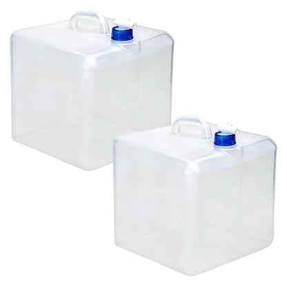 2 Pack 5.3 Gallon Collapsible Water Container with Spigot, BPA-Free Food Safe Water Storage Jug, Portable Foldable Canteen for Outdoor Camping Hiking Emergency Home Use Canteen