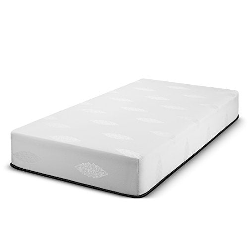 Fortnight Bedding 6 inch Cot Size 33x74 inch Gel-Infused Memory Foam Mattress with White Stretch Knit Fabric - CertiPUR-US Certified – 10 Year Warranty - Made in USA - size: 33" x 74", style: 6 Inch