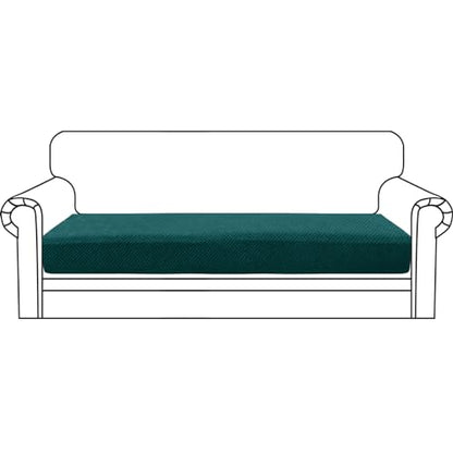 ZNSAYOTX Stretch Cushion Covers Sofa Cushion Couch Seat Covers Slipcovers Soft Replacement Unique Pattern Furniture Protector with Elastic Bottom (Blackish Green, 1 Pc 3-Seat Cushion Cover) - color: Blackish Green, size: 1 Cushion Sofa
