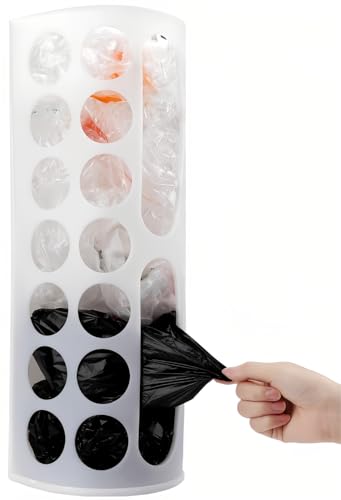 Lunies Plastic Bag Holder for Grocery Bags，Large Capacity Plastic Bag Dispenser, Multiple Grocery Bag Storage Organizer, Wall Mount Kitchen Trash Bag Holder(White,1 pack) - color: White 1 Pack