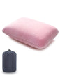Travel Pillow Small Camping Pillow Memory Foam Bed Neck Soft Pillow Lightweight Easy to Carry Portable Home Pillow Removable Pillow Cover with Travel Storage Bag (Pink) - color: Pink