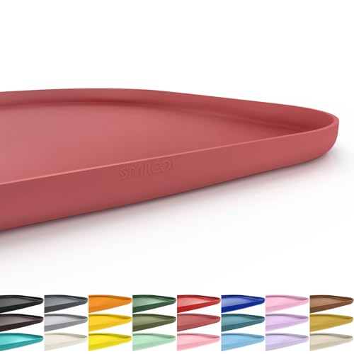 SMILOOL Silicone Pet Food Mat with Raised Edge for Food and Water Bowl, Dog Feeding Mats, Cat Food Trays for Floor Waterproof, Rubber Tray for Dogs and Cats, 22 x 14 x 0.8 Erythrinus - color: Erythrinus, size: 22"L x 14"W