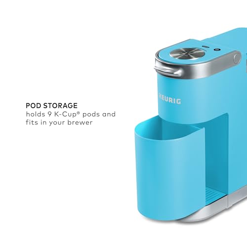 Keurig K-Mini Plus Single Serve K-Cup Pod Coffee Maker, with 6 to 12oz Brew Size, Stores up to 9 K-Cup Pods, Travel Mug Friendly, Cool Aqua - color: Cool Aqua
