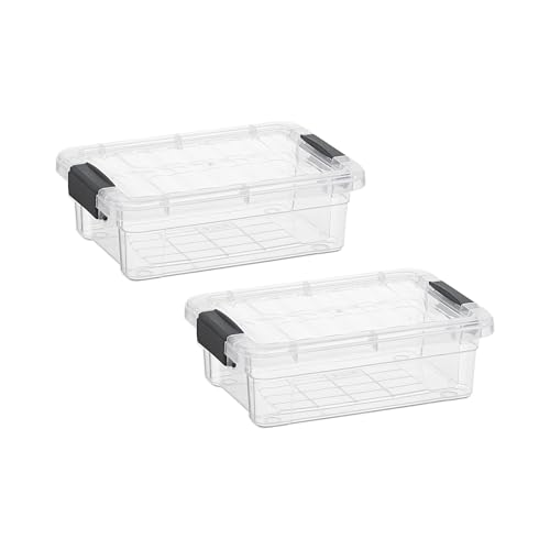 Superio Clear Storage Boxes with Lids, 1.27 Quart Plastic Container Bins for Organizing, Stackable Crates, BPA Free, Non Toxic, Odor Free, Organizers for Home, Office and Dorm, 2 Pack - size: 1.27 Qt, style: 2 Pack