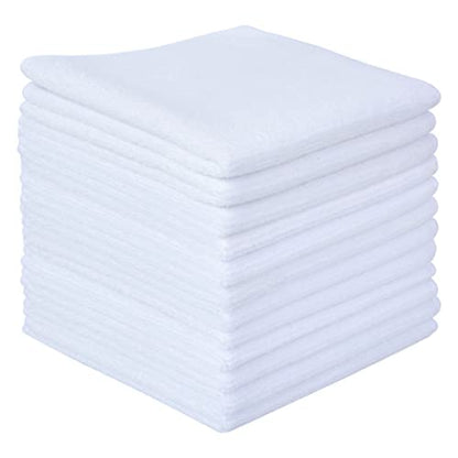SINLAND Microfiber Cleaning Cloth Dish Cloth Kitchen No Streak Absorbent Dish Rags Lens Cloths 12Inchx12Inch 12 Pack White - color: White