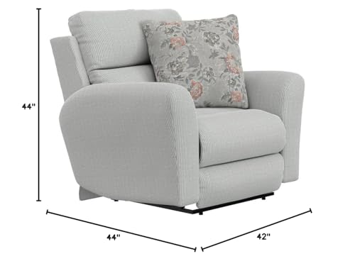 Jackson Furniture Catnapper Gray Recliner Chair with Lay Flat Recline – Seating Featuring Cool Gel Memory Foam, Steel Tech Frame, and Accent Pillows for RV or Home Comfort