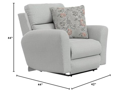 Jackson Furniture Catnapper Gray Recliner Chair with Lay Flat Recline – Seating Featuring Cool Gel Memory Foam, Steel Tech Frame, and Accent Pillows for RV or Home Comfort