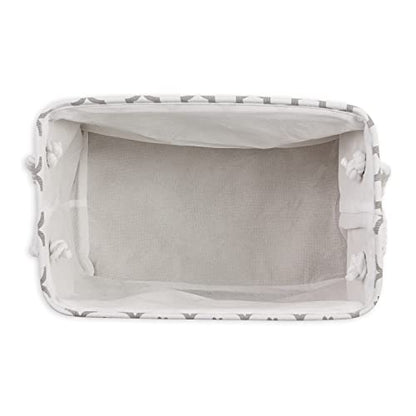 Bone Dry Pet Storage Collection Lattice Paw Print, Medium Rectangle, White/Gray - color: White/Gray, size: Medium Rectangle