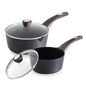 SENSARTE 2.0 & 3.0 Quart Sauce Pan Sets with Lid, Cooking Pots Set, Nonstick Saucepan Set with Pour Spout, Small Kitchen Pot, Non toxic Saucepot, Induction Comptable, Easy to Clean, PFOA Free - color: Classic Black, size: 2.0 + 3.0 Quarts