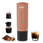 H02PRO Travel Coffee Maker, Portable Espresso Machine for Camping, 20 Bar Mini Coffee Maker Compatible with NS Capsule & Ground Coffee, Battery Operated Self-heating Car Coffee Machines for Travel - color: Mousse Brown