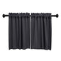 Pickluc Dark Grey Cafe Curtain - Half Window, 36x30 Inches, Rod Pocket, Blackout for Small Windows, 2 Panels - color: Grey, size: 30"W x 36"L (Pack of 2)