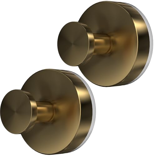 Suction Cup Hooks for Shower, 2 PCS No-Drill Towel Holder for Bathrooms Wall, Glass Door, Mirror, Tiles, Kitchen, Hold Robe & Wreath, Hanging up to 15 lbs – Waterproof & Rustproof,Loofah-Gold - color: Loofah-Gold