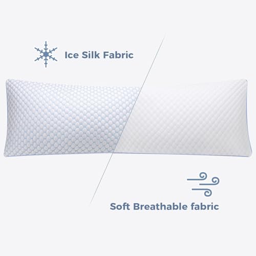 OSBED Shredded Memory Foam Body Pillow | Full body support, supportive, odorless, cooling pillow, adjustable, washable, CertiPUR-US hypoallergenic long adult pillow - size: Body