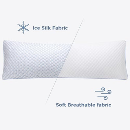 OSBED Shredded Memory Foam Body Pillow | Full body support, supportive, odorless, cooling pillow, adjustable, washable, CertiPUR-US hypoallergenic long adult pillow - size: Body