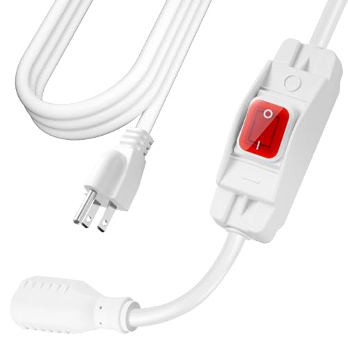 Extension Cord with Switch On/Off Waterproof Switch 35Ft No Plugging and Unplugging Invintage Stereo Devices Without Built-in Power Switch(35 FT, White) - color: White, size: 35 Ft