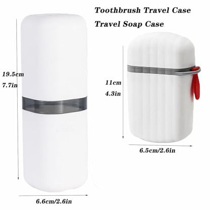 Travel Soap Case and Toothbrush Travel Case Portable Soap Holder Toothbrush Holder with Cover Leakproof Soap Container for Trip Bathroom Camping Gym Outdoor (Blue) - color: Blue