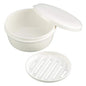 [LENITH] Travel Soap Dish Soap Case Holder Portable Clear Soap Container Box Bathroom/Gym Shower/Outdoor Camping (Round White) - color: Round White