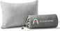 ACCURATEX Camping Pillow-100% Cotton Breathable Cover,Shredded Memory Foam Compressible Travel Pillow,Camping&Travel Accessories-Small Backpacking Pillow Camping Essentials for Sleeping,Car&Airplane - color: Grey