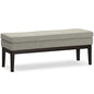 SIMPLIHOME Carlson Ottoman Bench - 45 inch Wide Upholstered Vegan Leather Rectangle Ottoman in Greige, Mid Century Modern Bench for Bedroom, Entryway or Living Room with Padded Seat - color: Greige, style: Ottoman Bench