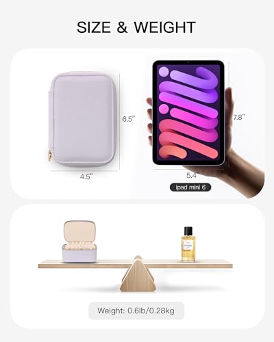 VLANDO Jewelry Travel Case,Travel Jewelry Organizer with Clear Velvet Jewelry Bags Zipper Pouch for Women Girl Gift- 8Pcs Purple - color: C.8PCS Purple