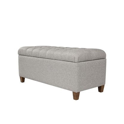 HomePop Ainsley 40" Storage Ottoman Bench - Gray Fabric - color: Gray Fabric