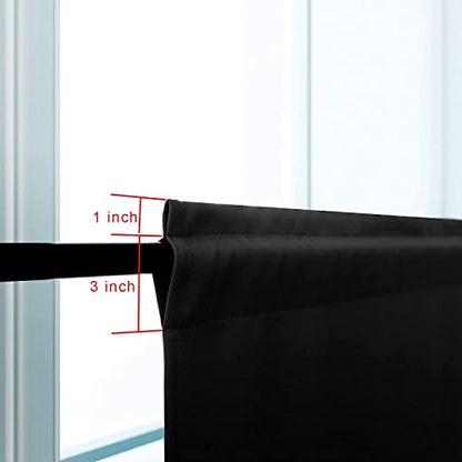 Pickluc Blackout Kitchen Curtain 20 Inches Long, Rod Pocket Cafe Tier Curtains for Small Window Treatment in Living Room, Basement, RVs, Cabinets, 2 Panels, W24 X L20 Inch, Black - color: Black, size: 24"W x 20"L (Pack of 2)